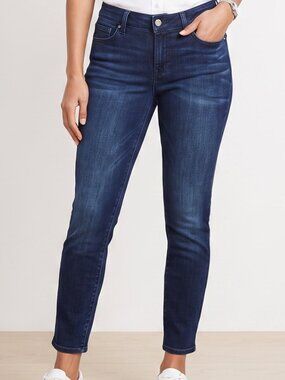 NYDJ Jeans Dark Blue denim Size 12 Pants Skinny Jean EUC Stretch Ankle